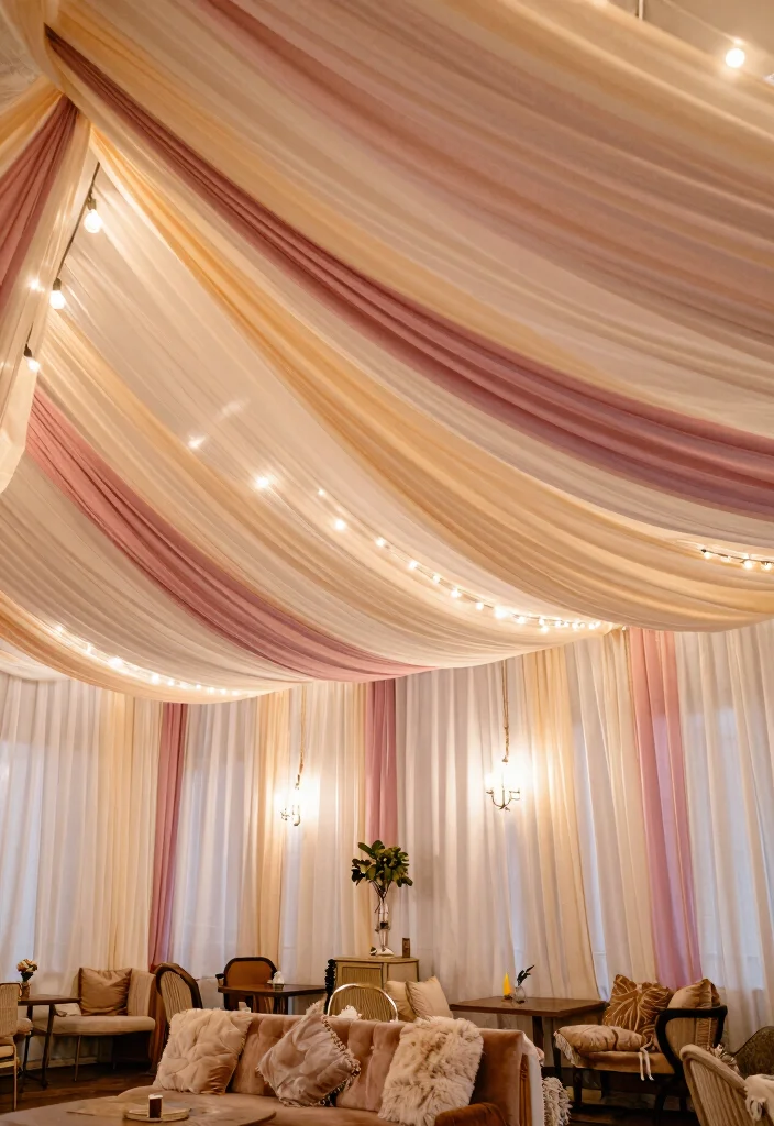 17 Vintage Wedding Decorations 1920s Ideas With Gatsby Vibes - 10. Drape Fabrics 1