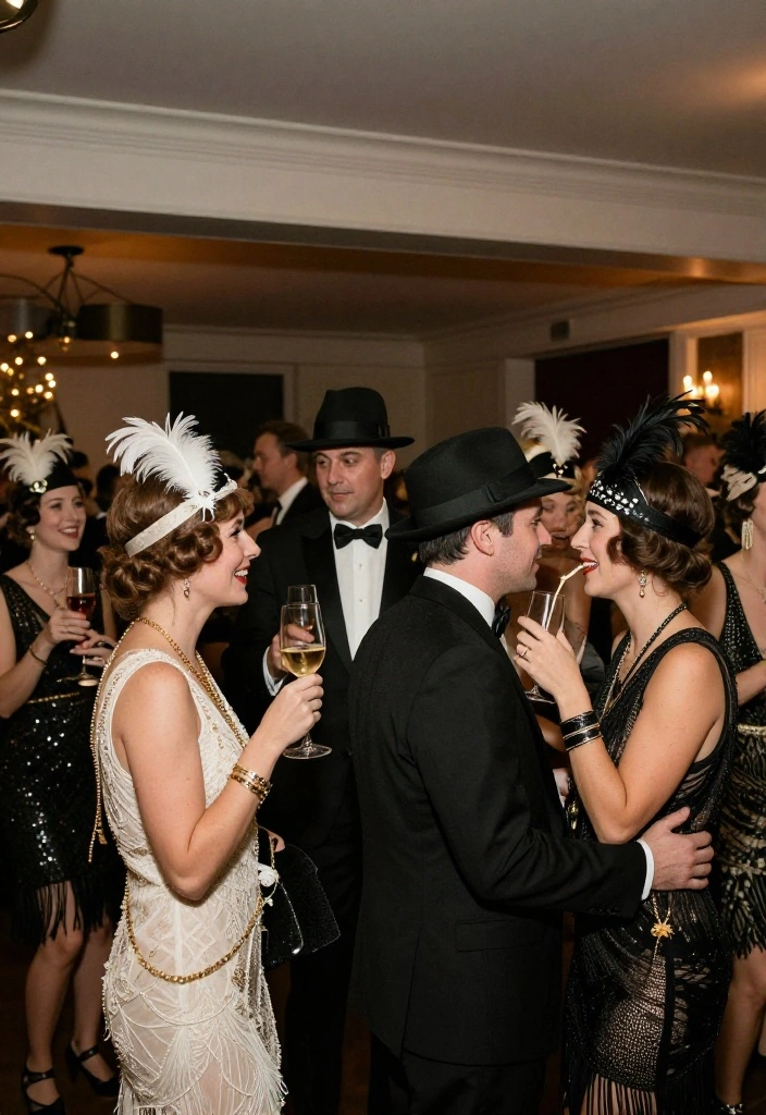 17 Vintage Wedding Decorations 1920s Ideas With Gatsby Vibes - 15. Roaring Twenties Dress Code 1