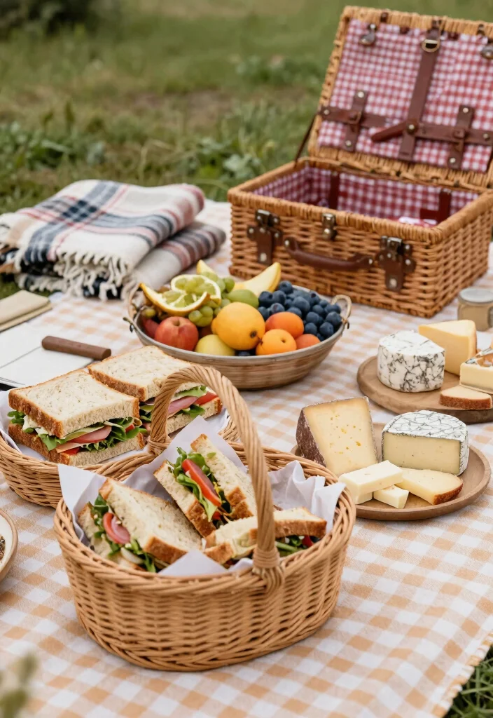 17 Wedding Buffet Table Setup Ideas That Flow Beautifully - 9. Charming Picnic Style 1