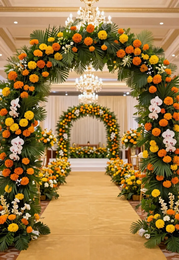 17 Wedding Hall Decorations Indian Ideas With Regal Detail - 1. Lavish Floral Installations 1