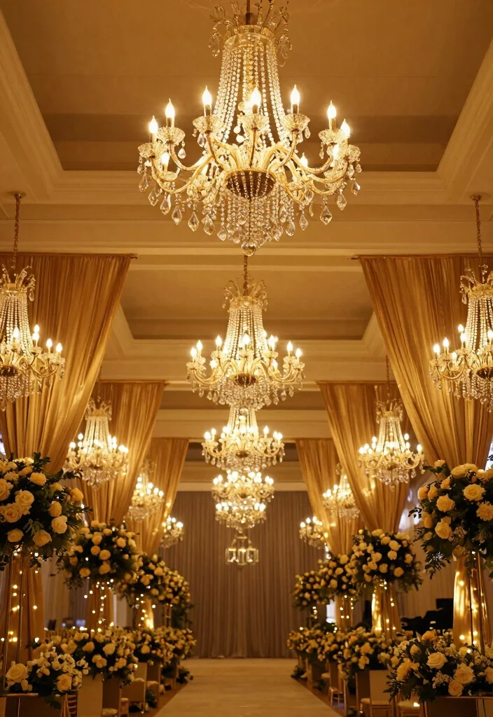 17 Wedding Hall Decorations Indian Ideas With Regal Detail - 3. Chandeliers and Lighting 1