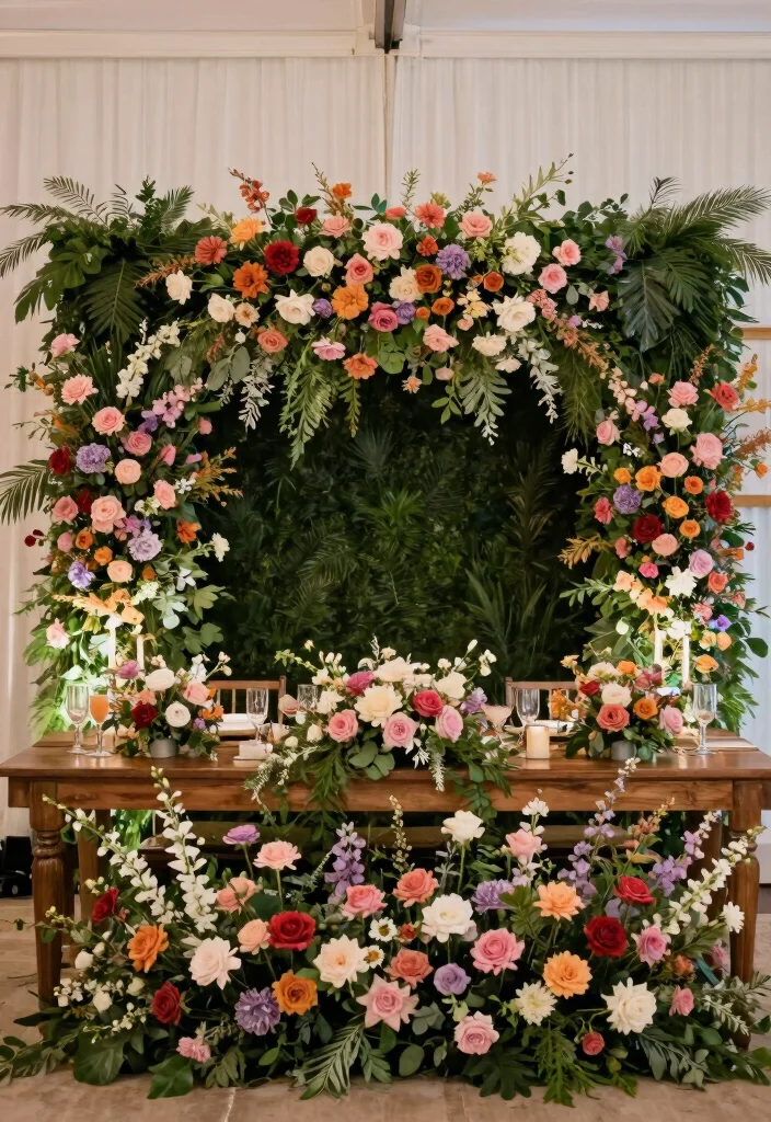 17 Wedding Reception Head Table Ideas That Stand Out - 11. Statement Backdrops 1