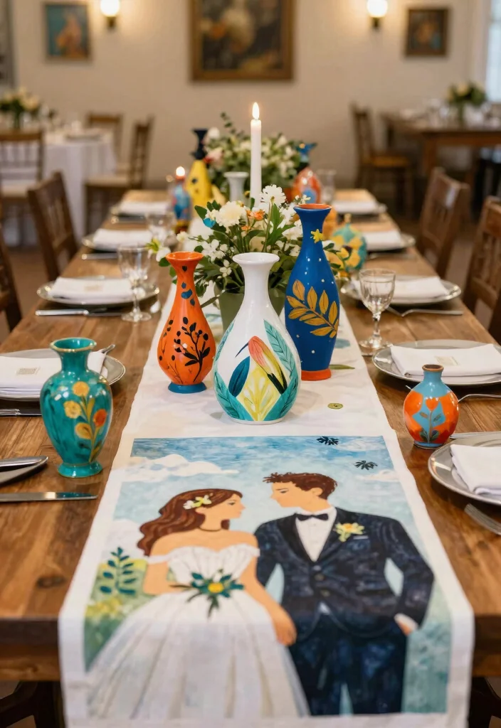 17 Wedding Reception Head Table Ideas That Stand Out - 13. Artistic Touches 1