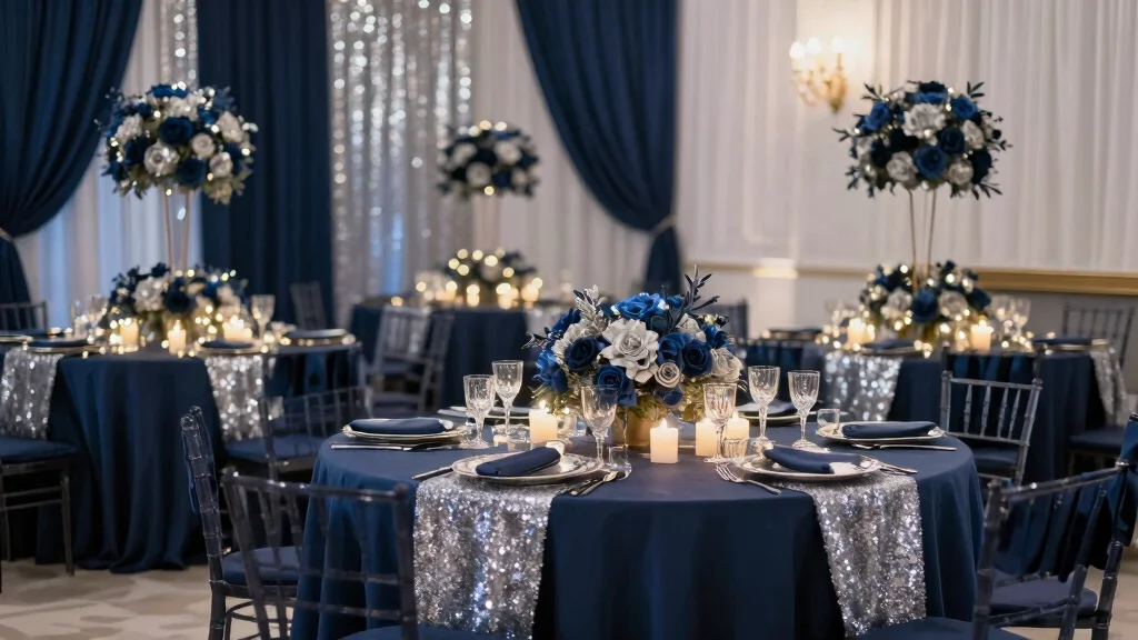 18 Navy Blue and Silver Wedding Decorations Ideas That Sparkle