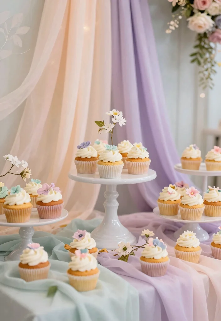 18 Wedding Cupcake Table Ideas That Look Sweet & Stylish - 12. Ethereal Dreamy Setup 1