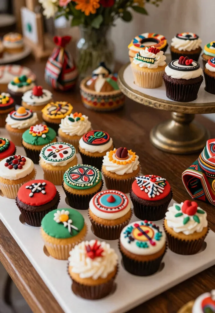 18 Wedding Cupcake Table Ideas That Look Sweet & Stylish - 14. Cultural Inspiration 1