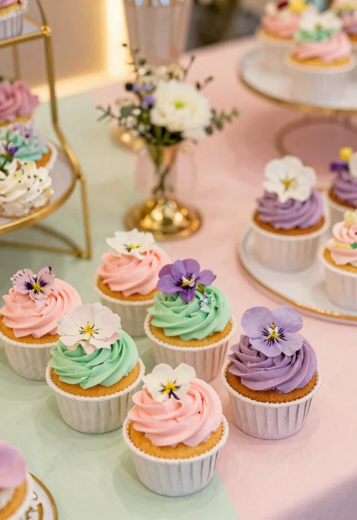 18 Wedding Cupcake Table Ideas That Look Sweet & Stylish - 2. Elegant Pastel Palette 1
