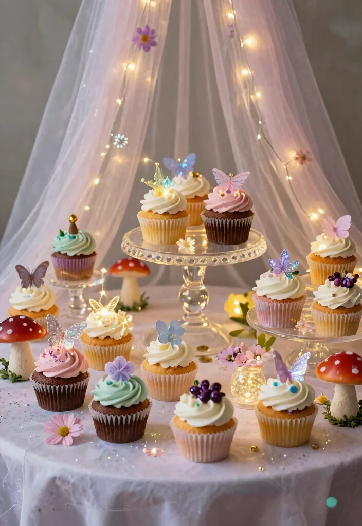 18 Wedding Cupcake Table Ideas That Look Sweet & Stylish - 3. Whimsical Fairy Tale Theme 1