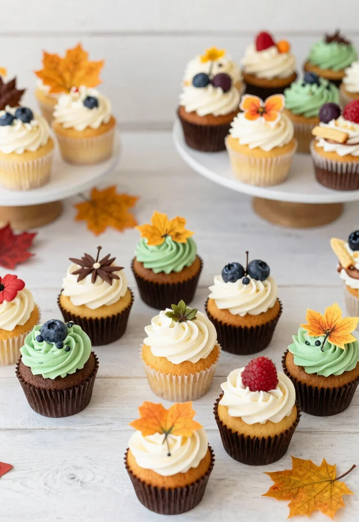 18 Wedding Cupcake Table Ideas That Look Sweet & Stylish - 9. Seasonal Flavors Showcase 1