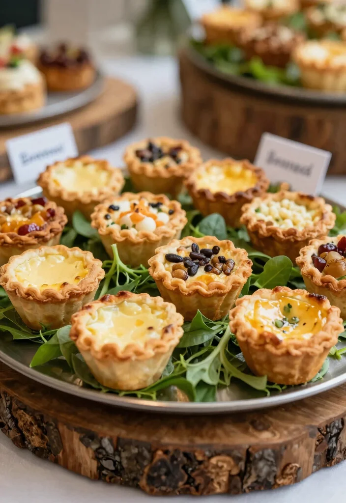 18 Wedding Snack Table Ideas That Feel Fun & Festive 62 18 Wedding Snack Table Ideas That Feel Fun & Festive - 11. Bite-Sized Quiches 1