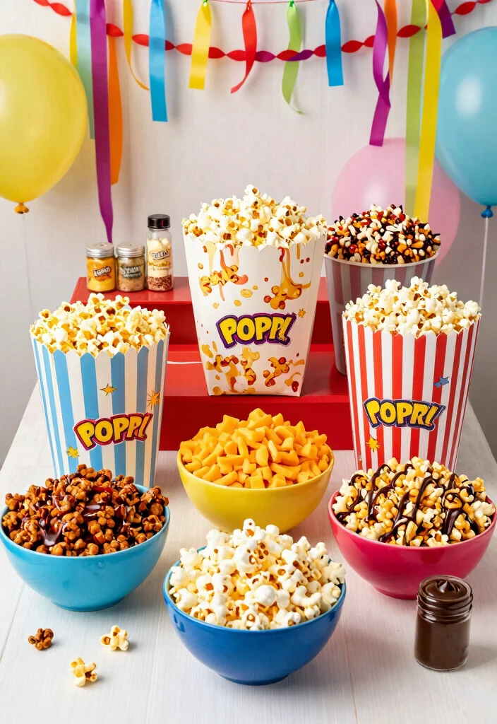 18 Wedding Snack Table Ideas That Feel Fun & Festive 2 18 Wedding Snack Table Ideas That Feel Fun & Festive - 2. Gourmet Popcorn Station 1