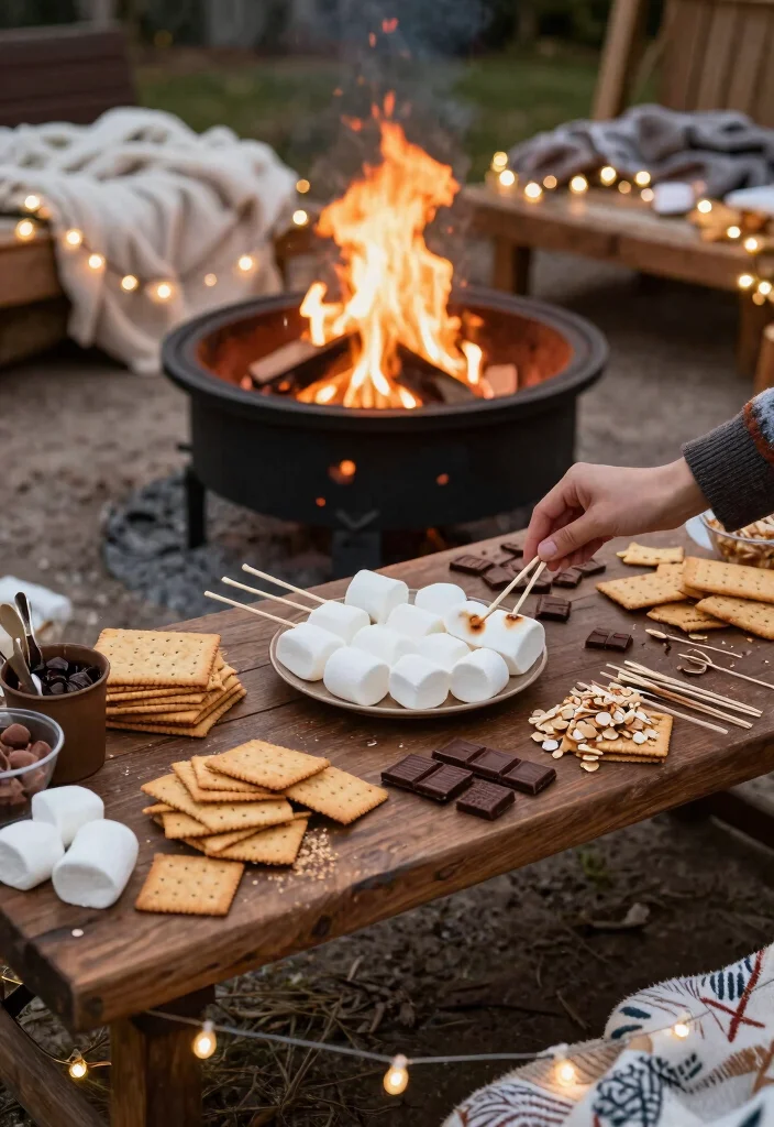 18 Wedding Snack Table Ideas That Feel Fun & Festive 35 18 Wedding Snack Table Ideas That Feel Fun & Festive - 5. DIY S'mores Station 1