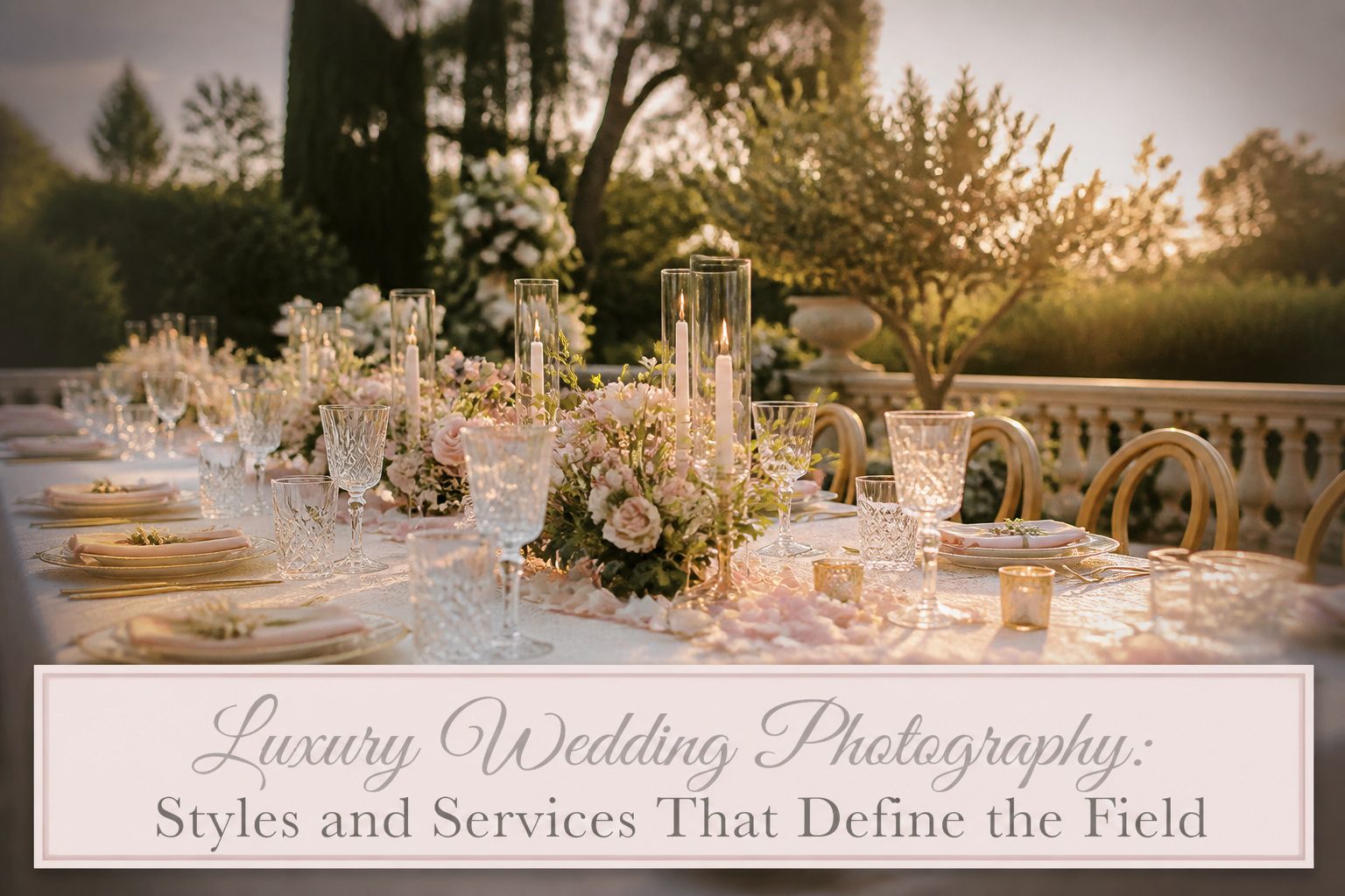 A beautifully arranged wedding scene showcasing elegant decor and floral arrangements.